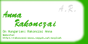 anna rakonczai business card